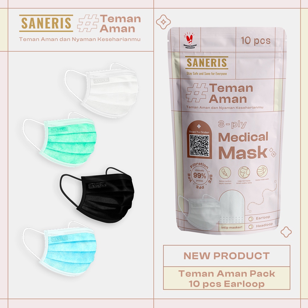 Saneris Masker Medis Teman Aman Pack 10 pcs