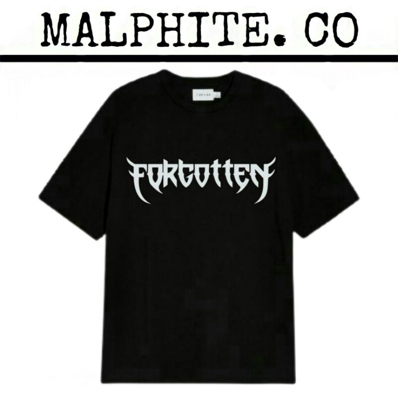 Kaos Baju T-Shirt Tulisan Forgotten Tee Lagu Band Musik Lokal Merch Heavy Metal Punk Rock And Roll V