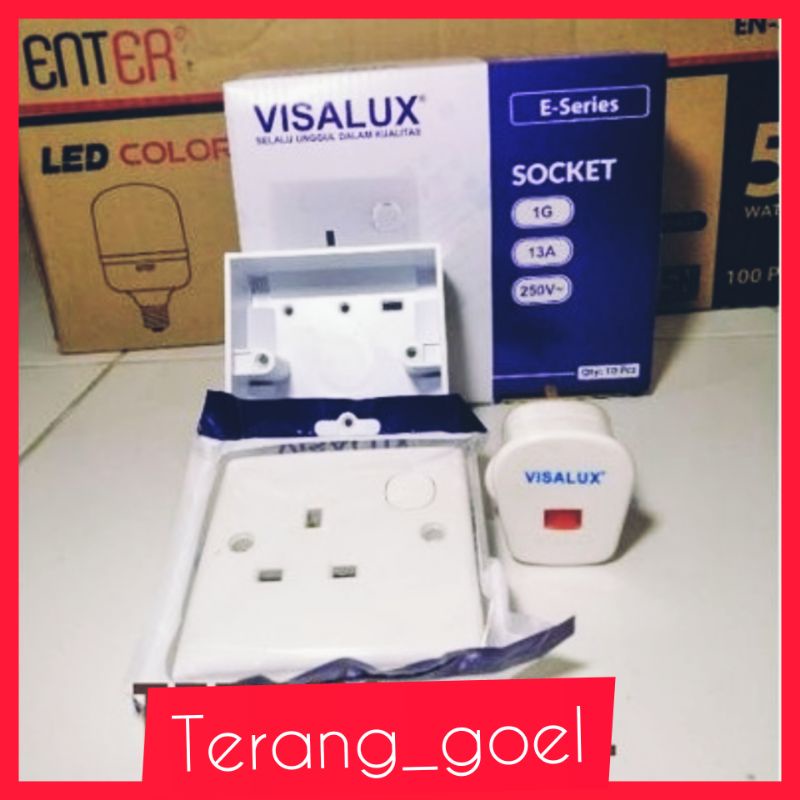 STOP KONTAK AC VISALUX KOMPLIT 1 SET TANAM ( TEMPEL) / IB (OB) AC VISALUX KOMPLIT 1 SET