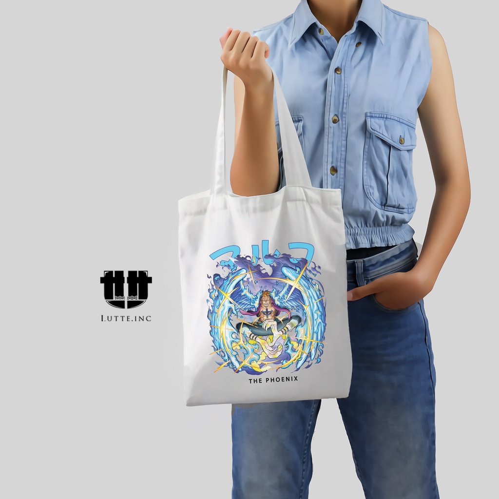 One Piece Totebag Anime Marco The Phoenix Tote bag Kanvas Tas Tote Premium Lutte.inc