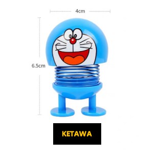 1SET - 4PCS Doraemon Emoticon Spring Shaking Head Doll Pajangan Dashboard Mobil