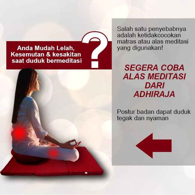 Matras / Bantal/Alas Meditasi Kombinasi Zabutton+ Zafu Red Maroon