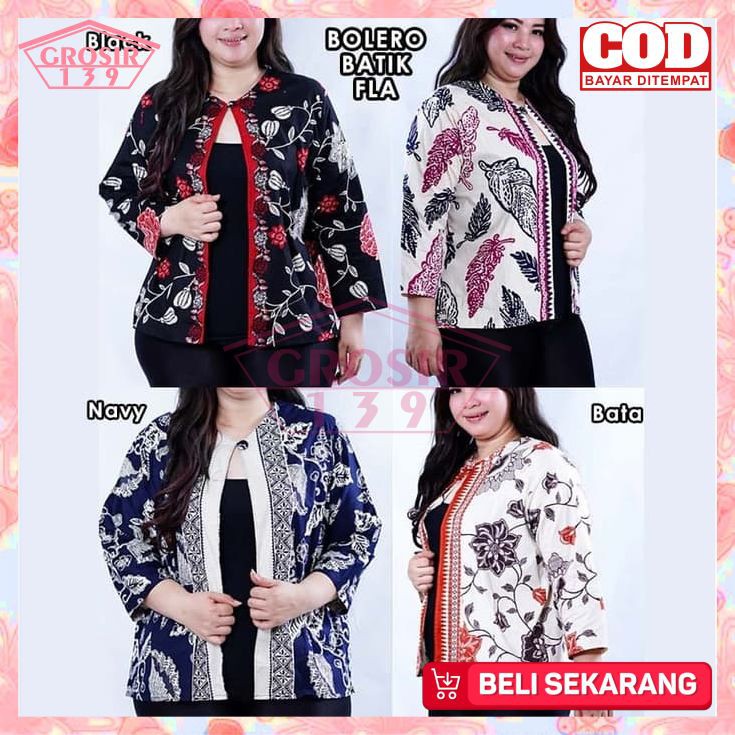 Bolero Batik Jumbo Fit To 3XL Atasan Wanita Cardigan Fashion Wanita Cewek Big Size PHK04