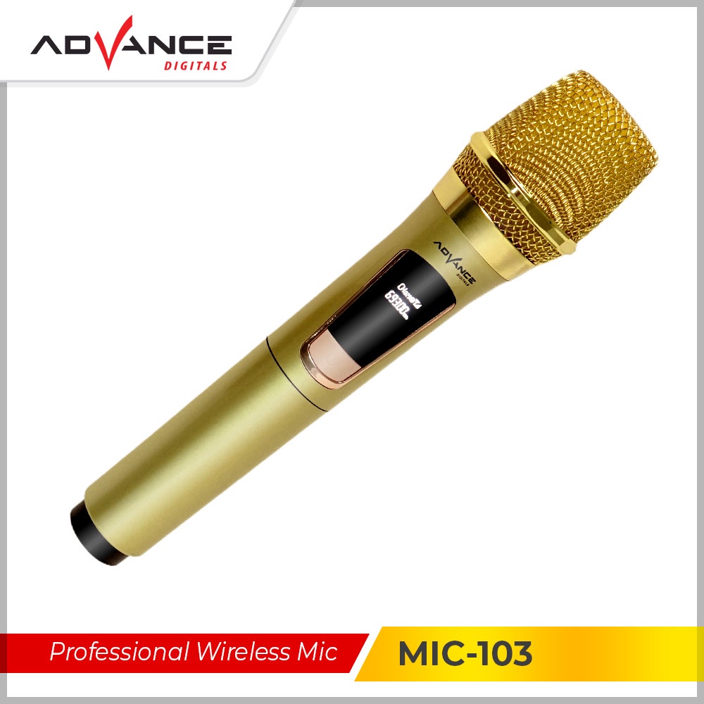 【Garansi 1 Tahun】Advance Mic-103 Microphone Profesional Mic Wireless Gold Bisa di Charger