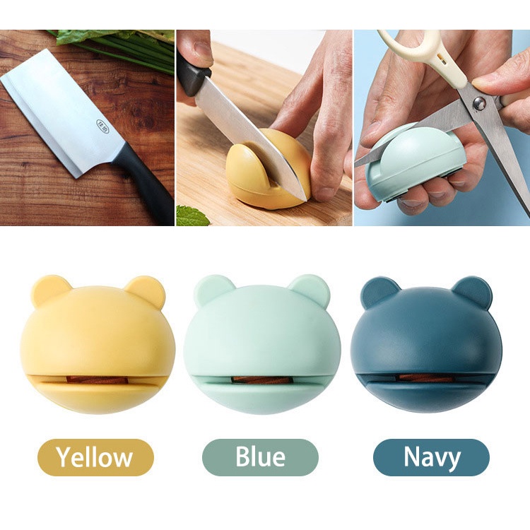 (Random Color) Mini Frog-shaped Knife Sharpener / Multi-function Fruit Knife Scissors Sharpening Stone Kitchen Tools