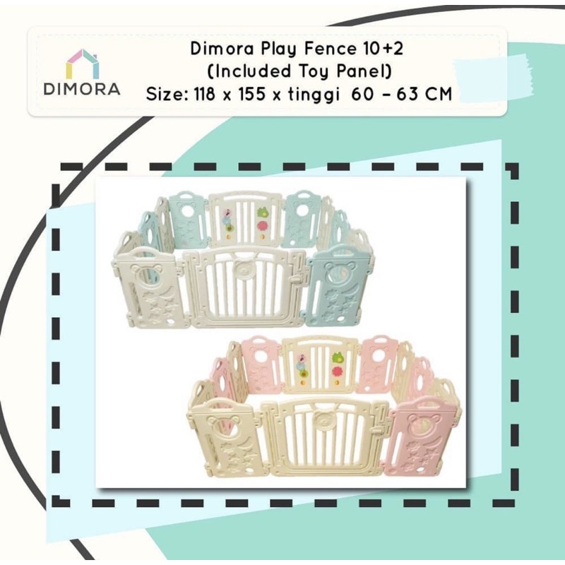 Dimora Fence PLAY 10 + 2 - Blue &amp; White Color Panel - Pagar pengaman anak