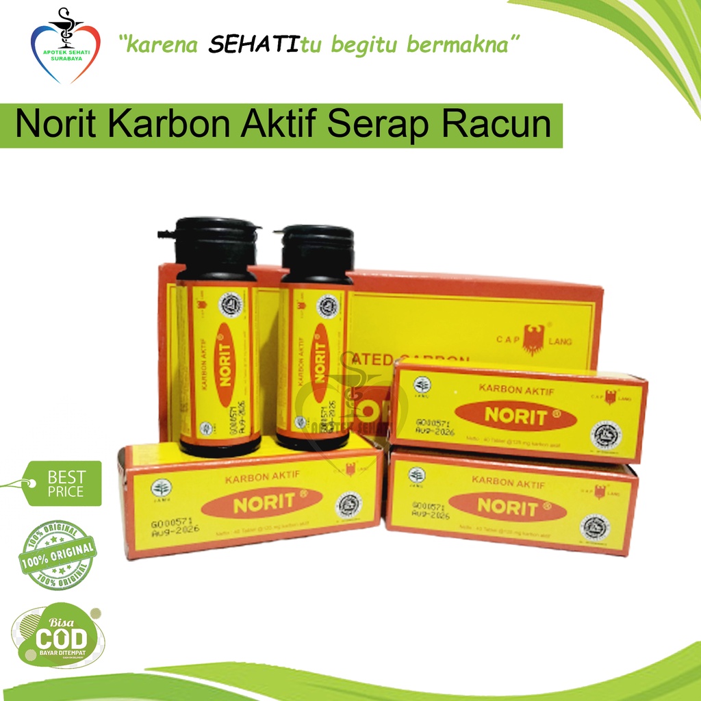 Norit Active Carbon Aktif Karbon Cap Lang Obat Sakit Perut Diare