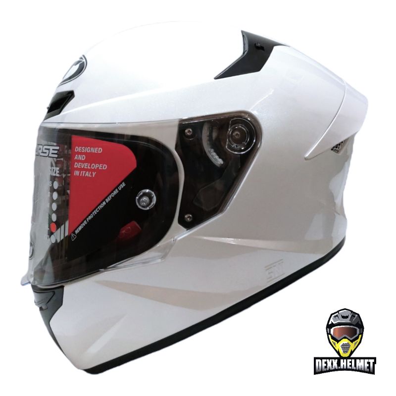 Helm KYT TT Course / KYT TTC White Metalic / Putih Glossy Original Full Face