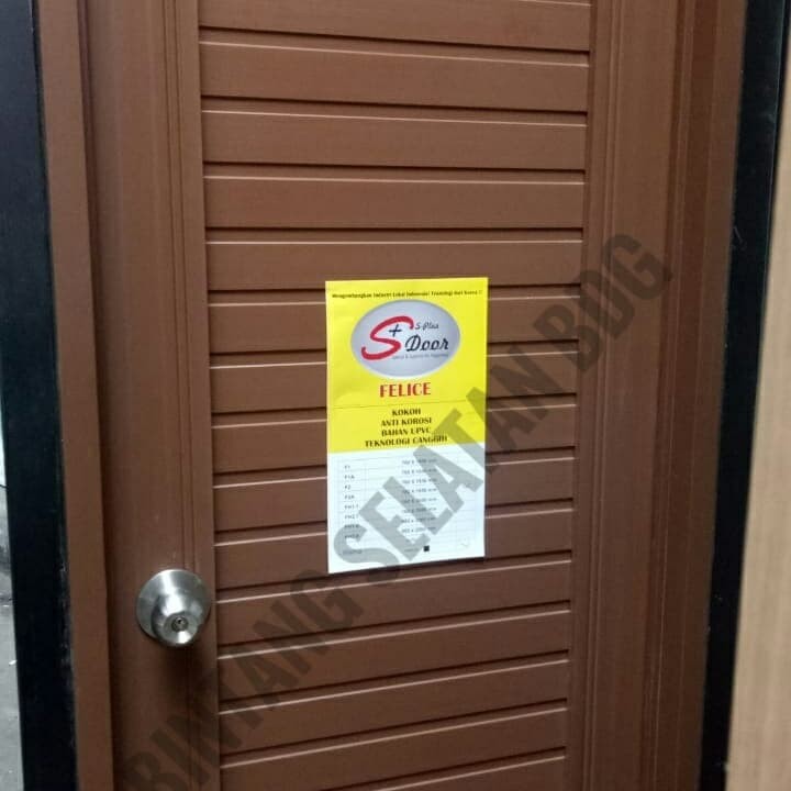 PINTU UPVC / PINTU KAMAR MANDI SPLUS F2A BROWN 700X1950