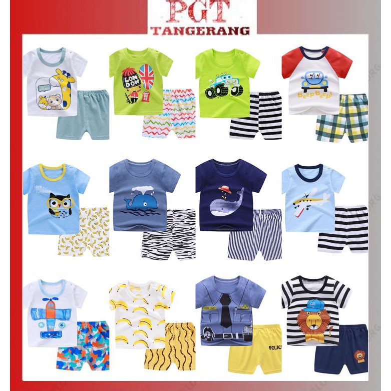 PGT - Setelan Anak 0- 3 Tahun Model 13 - 24 Baju Setelan Anak Piyama Tidur Pendek Jumper Anak Bayi