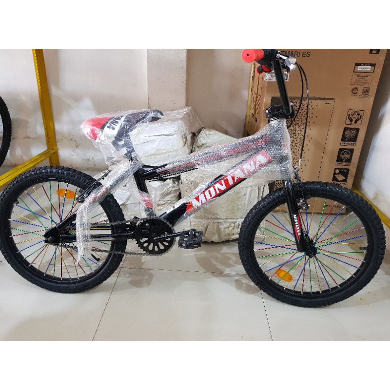 Sepeda BMX 20 inch MONTANA Jari-jari Motor ( black / Red )