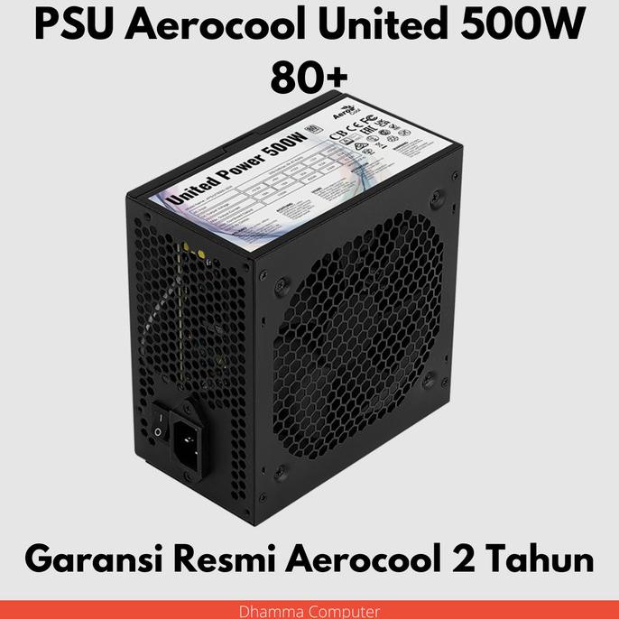Aerocool United 500W PSU Power Supply Powersupply 500 Watt 80+