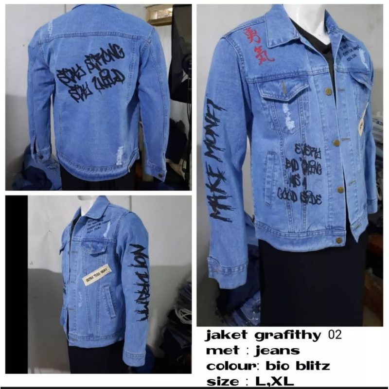 jaket Jeans  Sobek Grafiti
