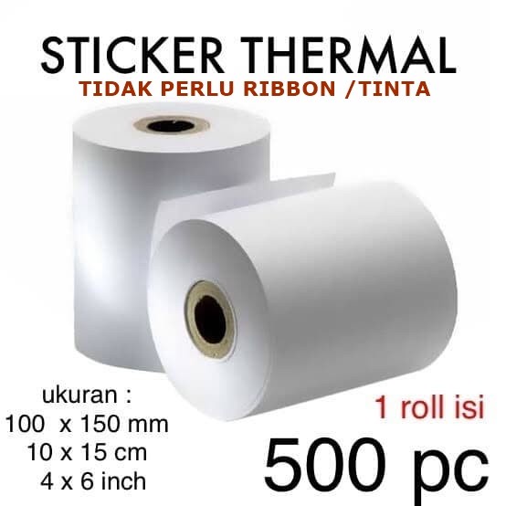 

(500 Pcs/Roll) Kertas Label Stiker Thermal A6 - Untuk Label Pengiriman Standar Expedisi 15x10 CM 100x150 MM