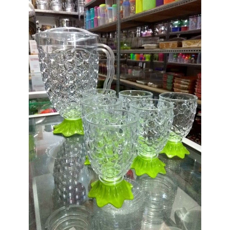 Gelas dan Teko Nanas Set Golden Sunkist