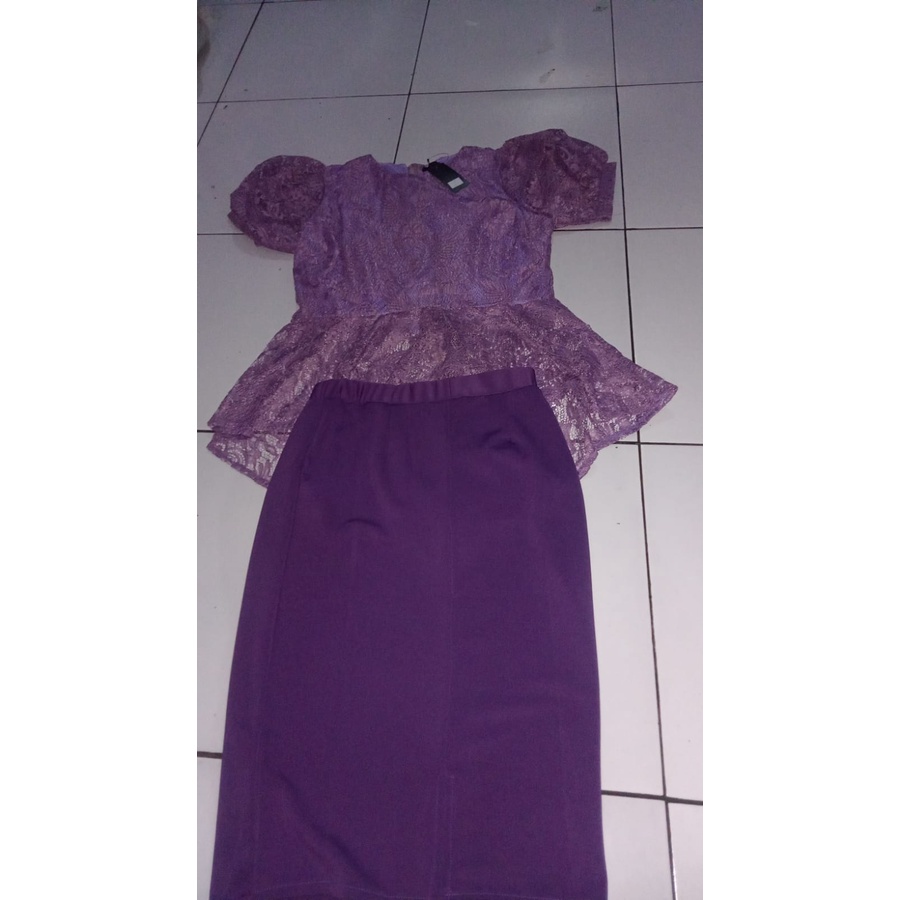 Setelan fashion wanita / Set fashion midi / Set brukat kombinasi scuba Jessica Collection 668#
