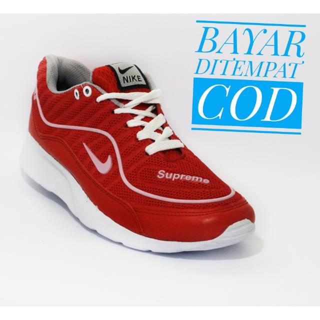 SEPATU MERAH PUTIH  Sepatu supreme jogging sport olahraga sepatu running sneakers
