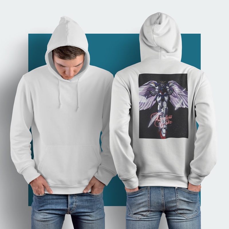 Hoodie Wings Gundam Endless Waltz Hoodie Jumper Casual Pullover Hoodie Unisex [Bisa COD] New Hoodie