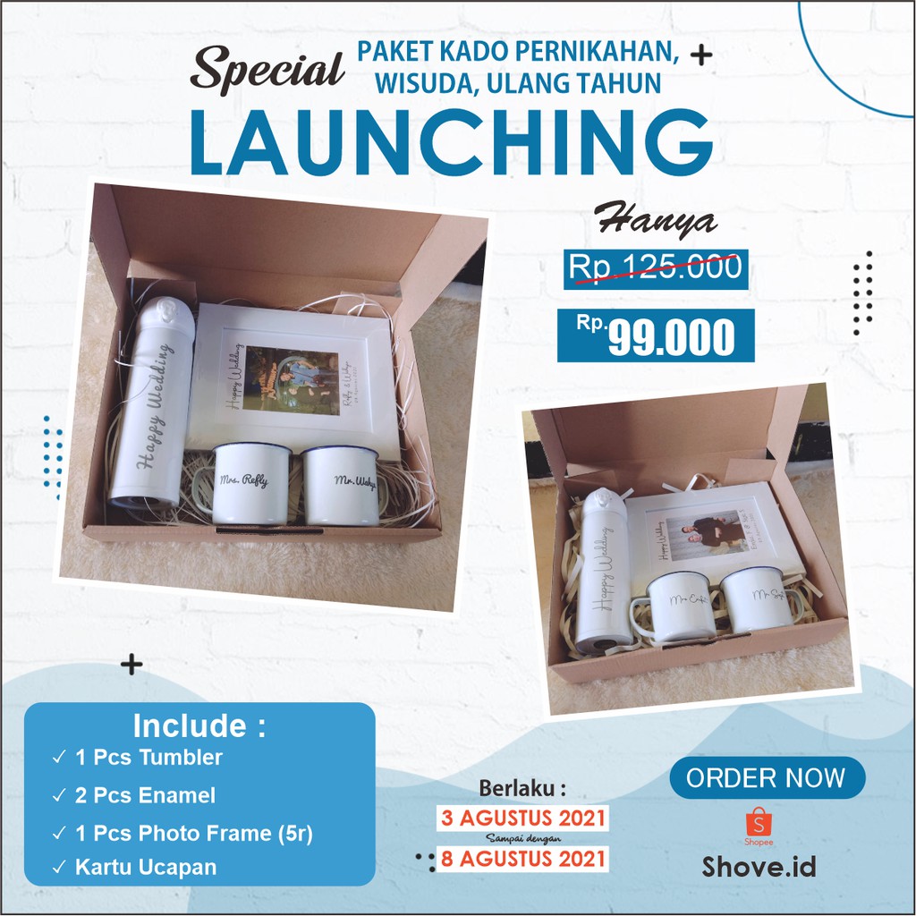 Pop Up Frame Tumbler Kado Happy Anniversarry Wedding Ulang Tahun Wisuda Engagement