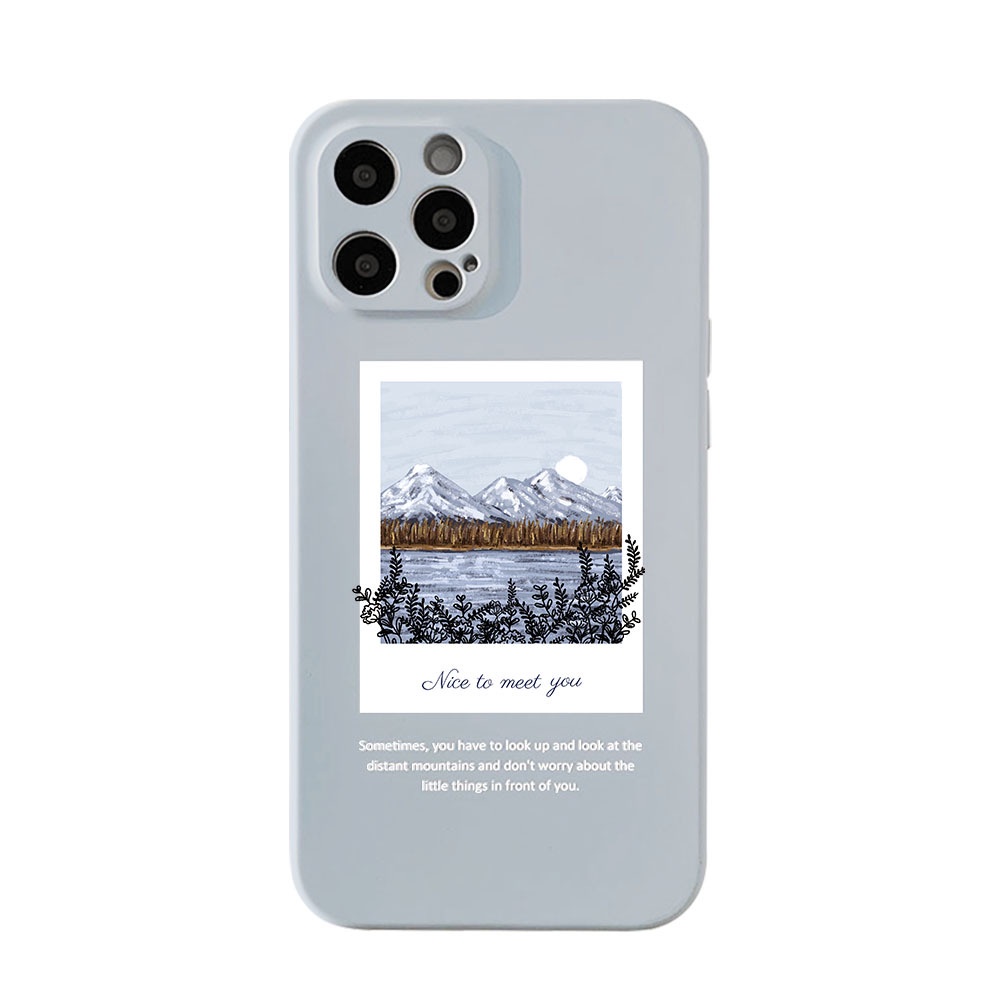 Soft Case Pelindung Penuh Desain Sierra Blue Snow Mountain Untuk Iphone 13 12 Mini 11 Pro Max X Xs Xr 8 7 Plus Se 2020