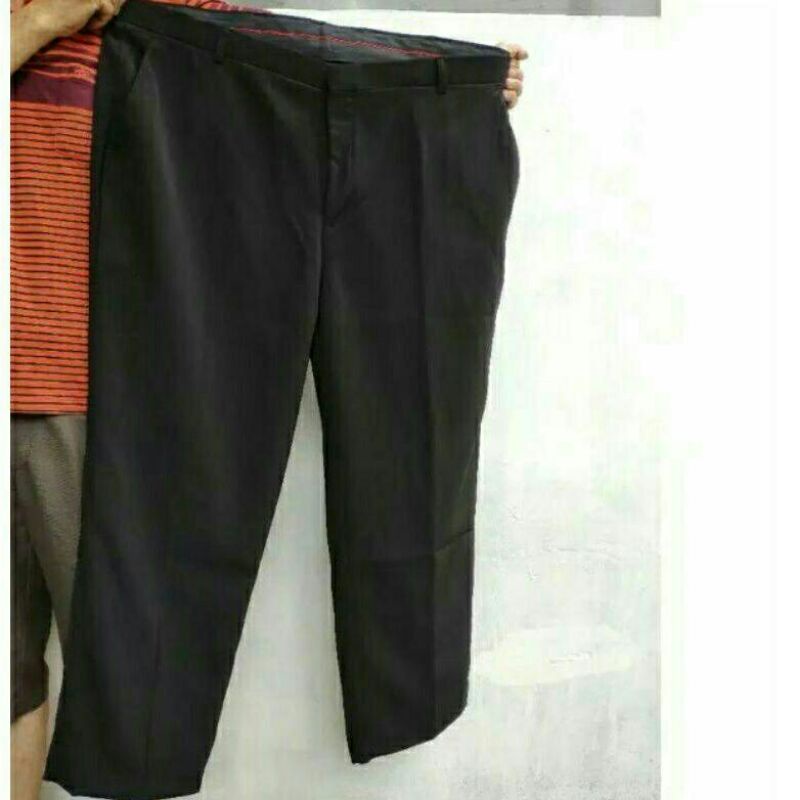 Leeza_9181/ Celana Kerja Formal Celana Kantor Pria Celana Jumbo Slimfit (Hitam/ 42 - 49)