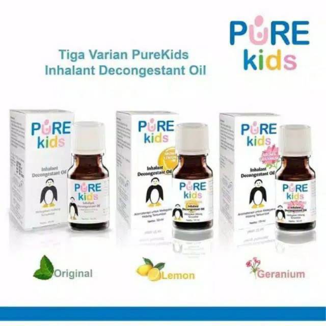 Pure kids Inhalant Decongestant oil 10ml (original, geranium, lemon)