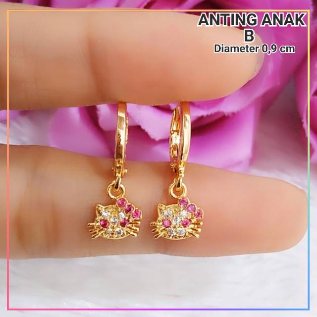 Anting xuping anting anak hello kitty lapis emas gold I122