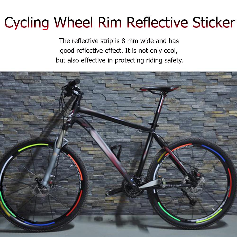 MOJITO 26 Inch Bicycle Reflector Fluorescent Cycling Wheel Rim Reflective Stickers Riding Gear