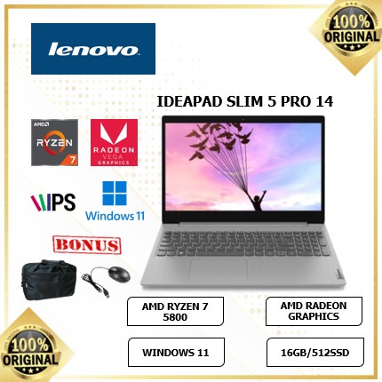 Laptop Lenovo Slim 5 Pro Ryzen 7 Series 5800 Terbaru