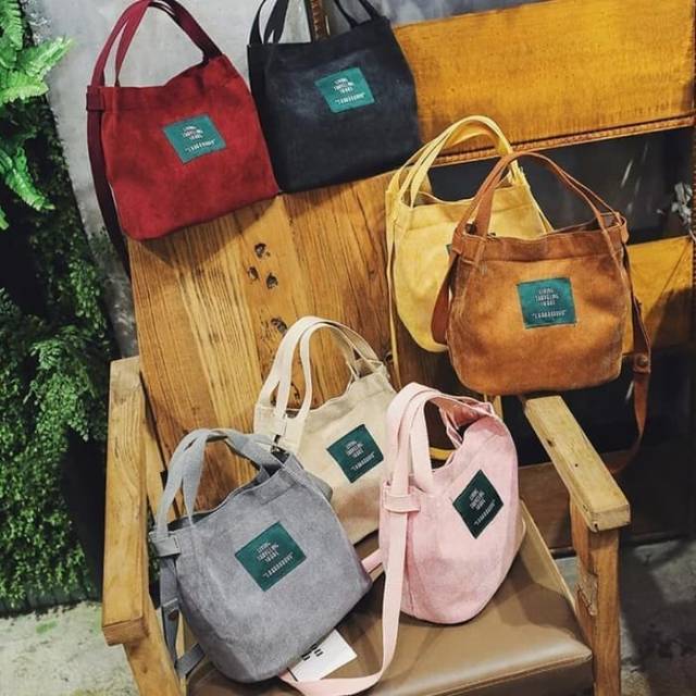 Tas wanita selempang jinjing anak abg cordurai beludru kecil mini