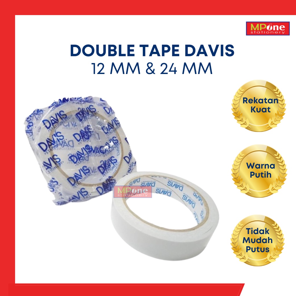 

Double Tape Putih 12 mm 24 mm / Dabel Tape / Double Tape Putih