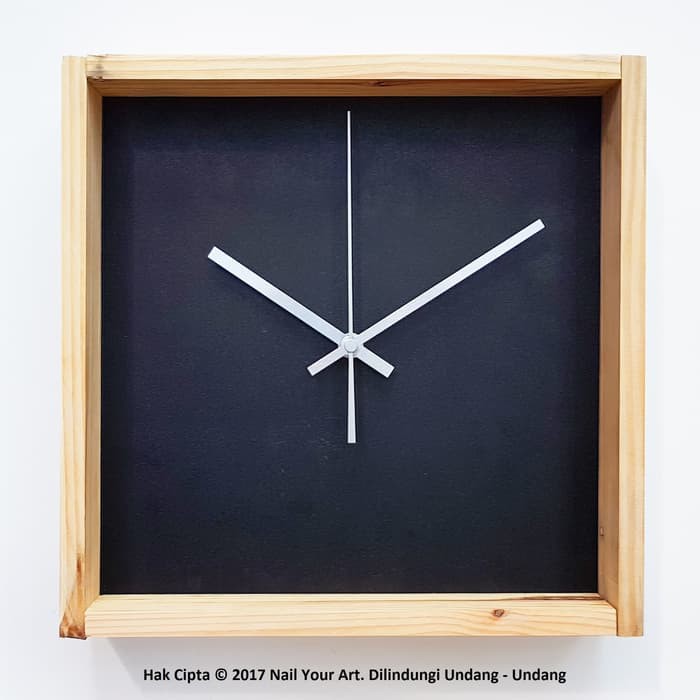 Jam Dinding Kayu - BLACK BOX - Wooden Wall Clock