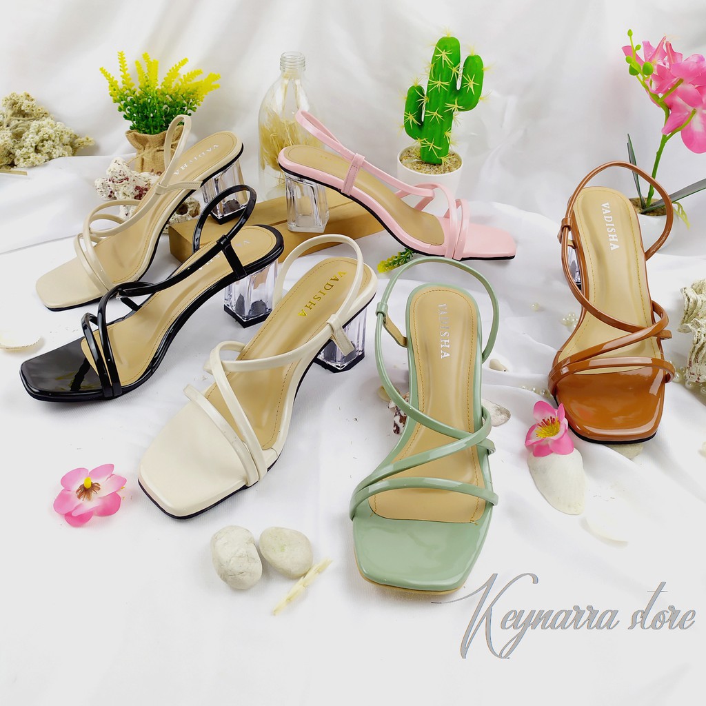Vadisha  Frizka Sendal Wanita, Sendal Heels/ Sendal Hak Kaca 7cm RN-703 By. Keynarra