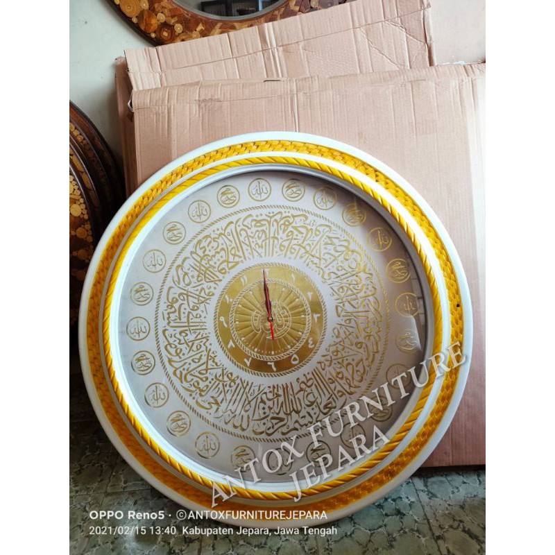 jam dinding kaligrafi mebel Jepara jam dinding cantik furniture Jepara