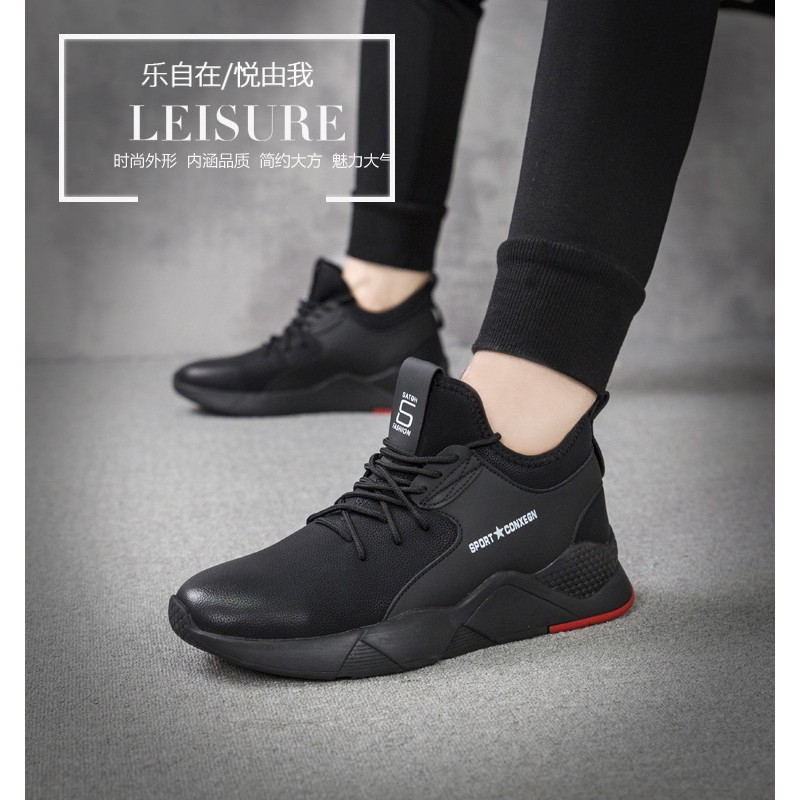 1001 IMPORT SEPATU SNEAKERS PRIA NEW SPORT FASHION + BOX DAN KAOS KAKI  !!! HITAM