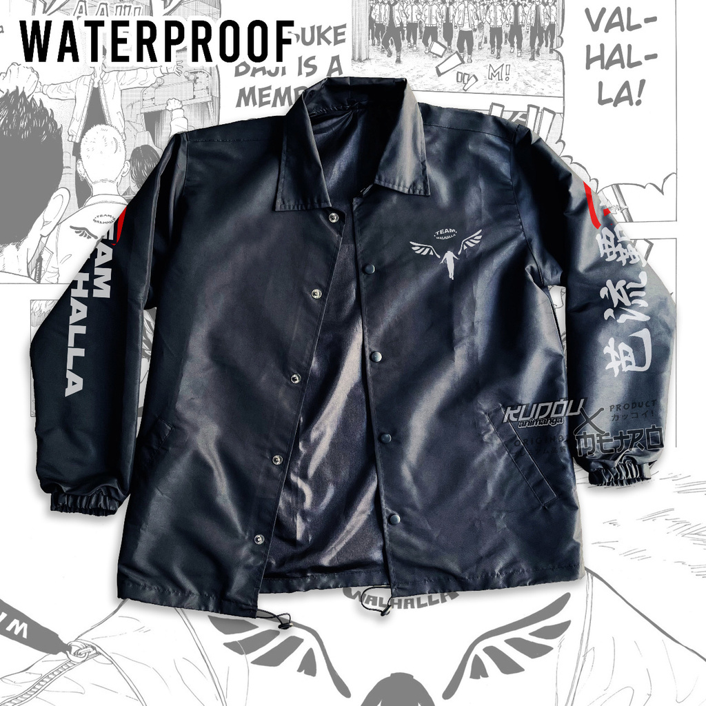 Coach Waterproof Jacket Team Valhalla Tokyo Manji Anime Tokyo Revengers Manga Premium Unisex