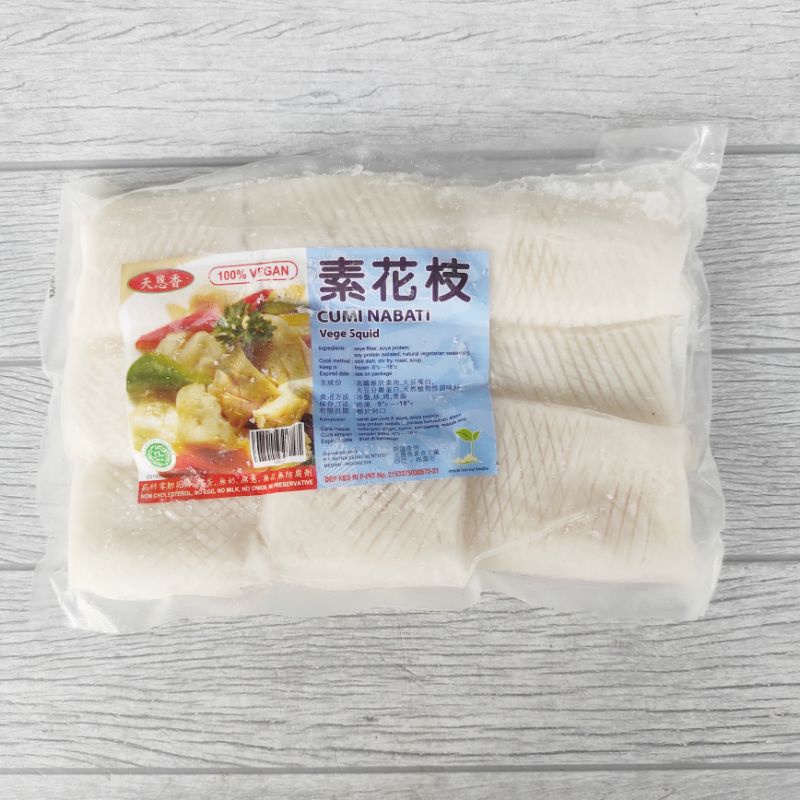 

Tian En Xiang Squid Cumi Vegetarian Vegan 450gr Beku