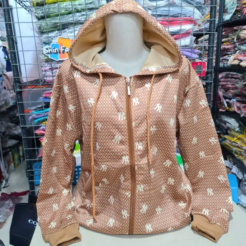 Jaket Suede Import Wanita Fashion XL Besar-NY FF COKLAT