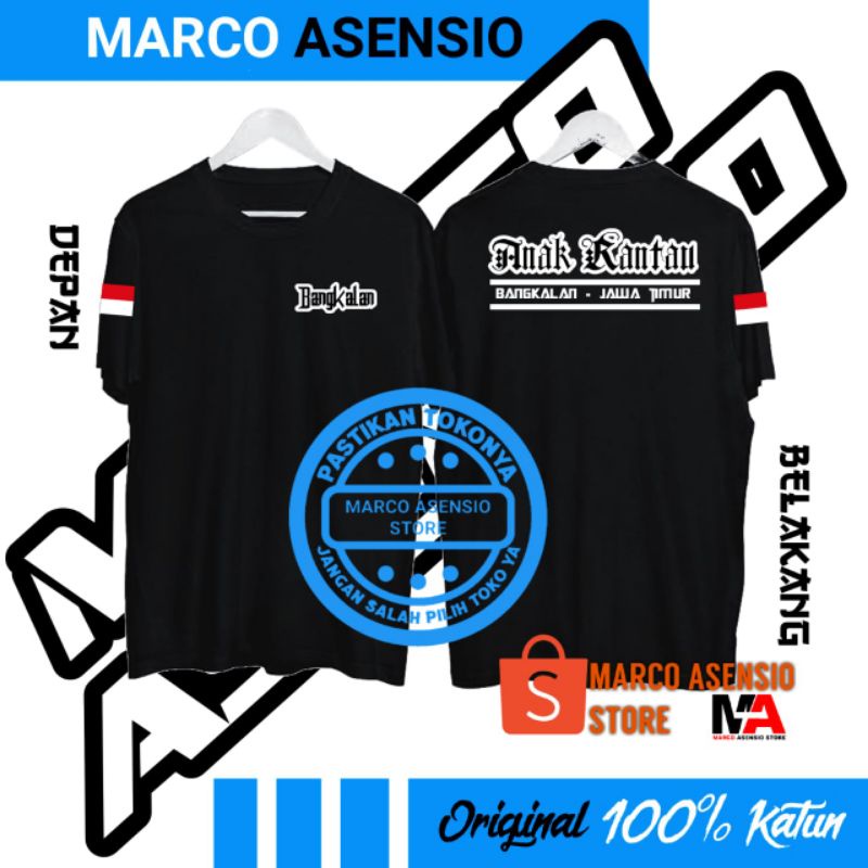 T-SHIRT KAOS HITAM PREMIUM DESAIN TULISAN ANAK RANTAU BANGKALAN / PAMEKASAN / SAMPANG / SUMENEP JAWA