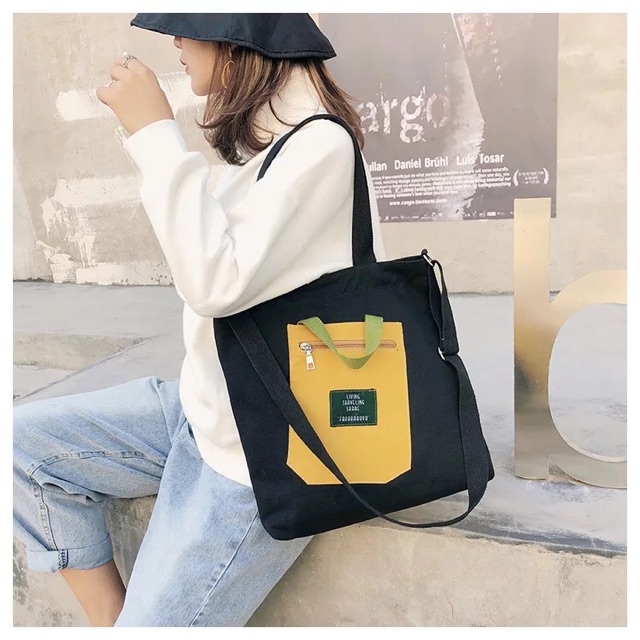 Tas totebag KPOP KTG selempang wanita kanvas fashion korea import