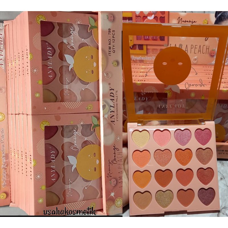 PROMO BESAR EYESHADOW LOVE ANYLADY ORANGE | LOVE PRINCESS 16 WARNA | 25 WARNA NO.798 | 799