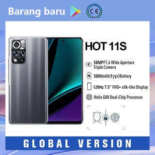 HP murah Hot 11s  12GB 512GB 7.5'' Display Smartphone Helio G96 120Hz Refresh Rate 58MP Camera 5800 Battery 33W Super Charge Note11 Pro