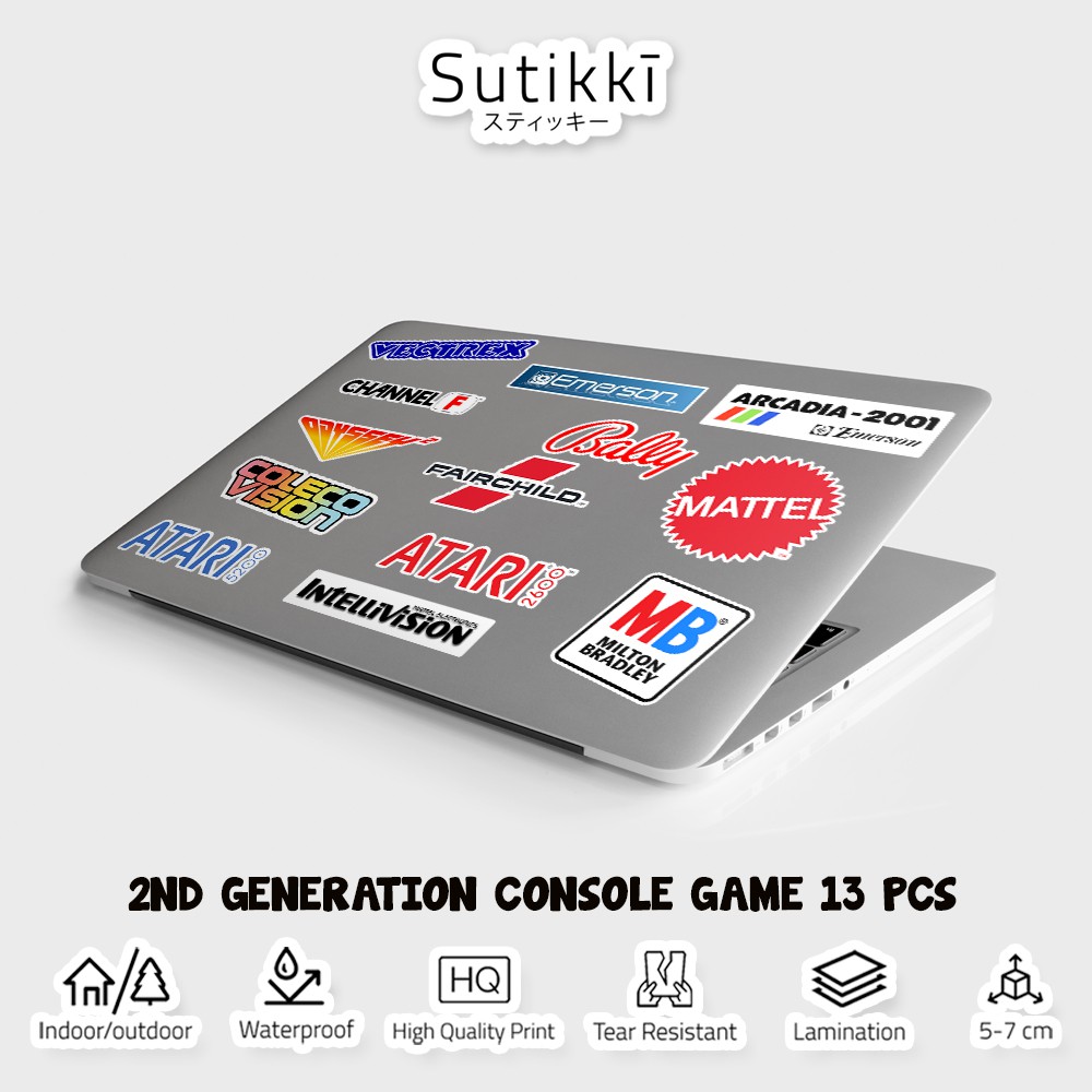 Sutikki | Sticker Pack Logo 2nd Generation Video Game Console Vintage Stiker Laptop Vinyl Full