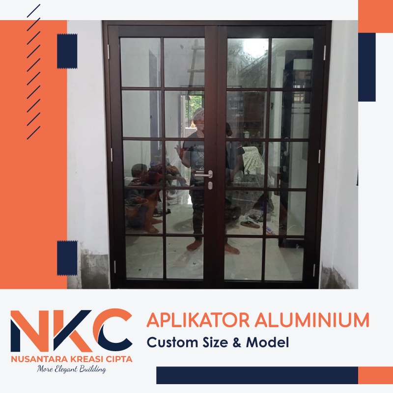 PINTU ALUMINIUM CUSTOM UKURAN & MODEL , PINTU  GESER, PINTU SWING, PARTSI , PINTU KAMAR, PINTU UTAMA