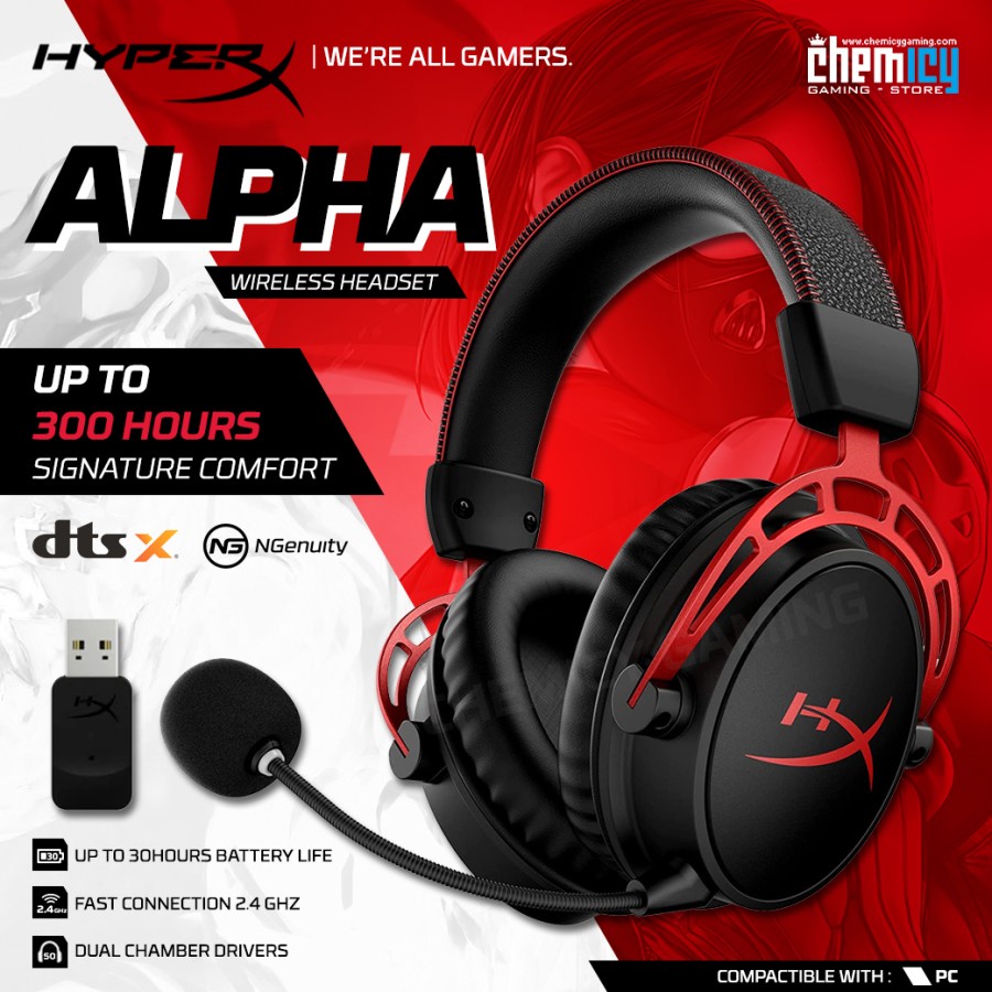 HyperX Cloud Alpha Wireless Gaming Headset with DTSX Spatial Audio