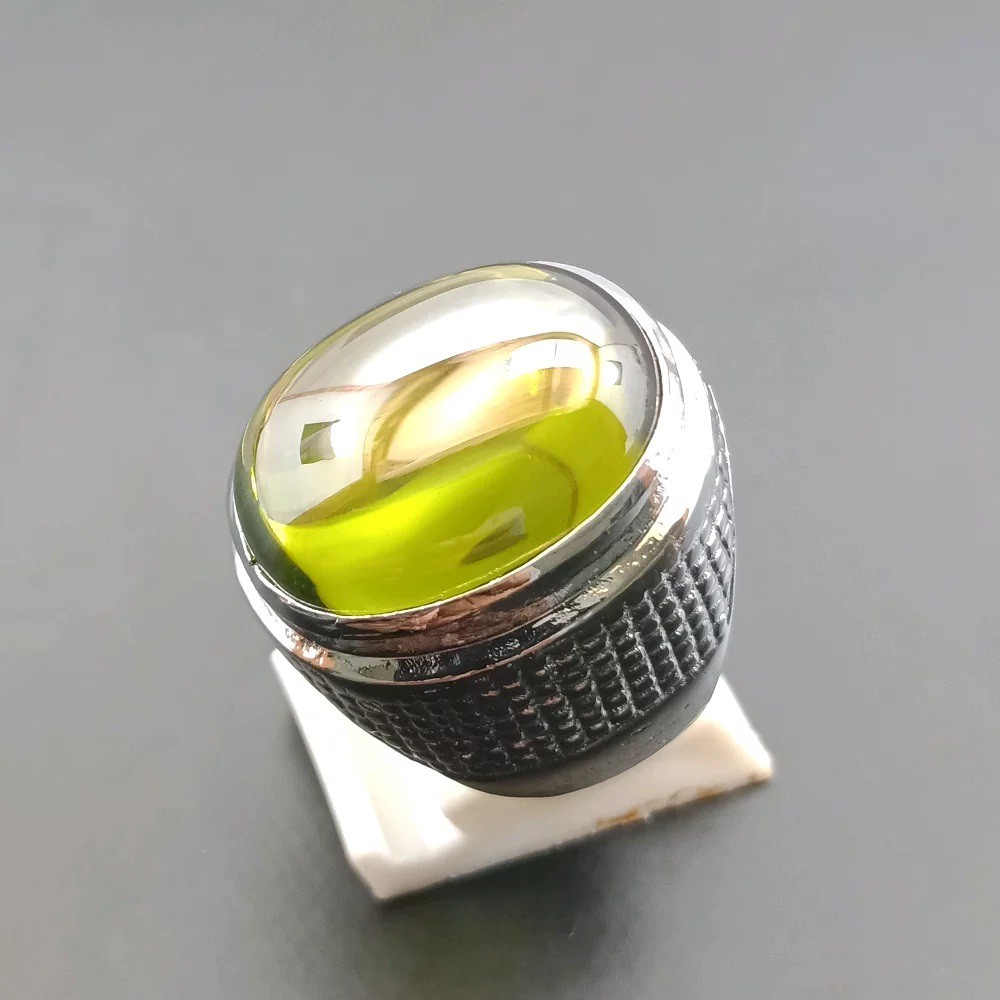 Cincin Batu Peridot Super Bening Dengan Ring Tanam Anti Luntur Lebih Simpel Dan Berkelas