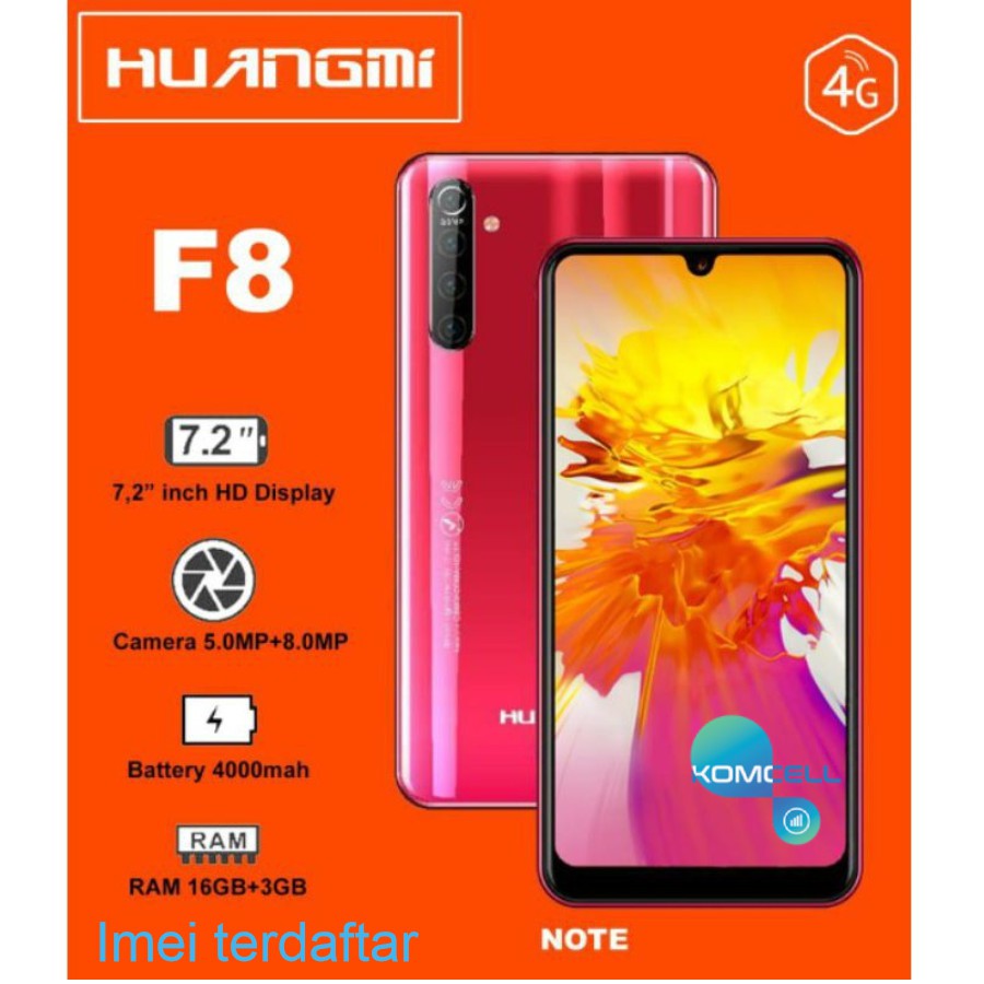 Huangmi F8 Note Android 4g Lte Layar 7 2 Inch Waterdrop Fingerprint Garansi Resmi 1 Tahun Shopee Indonesia