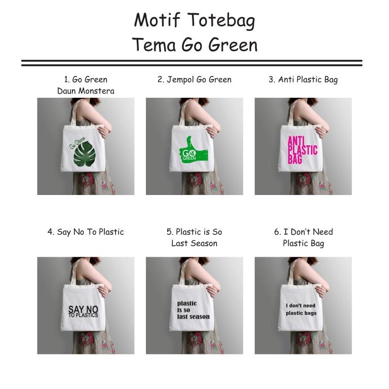 Jual Goody Goodie Bag Totebag Motif Go Green Sablon Tas Jinjing Belanja