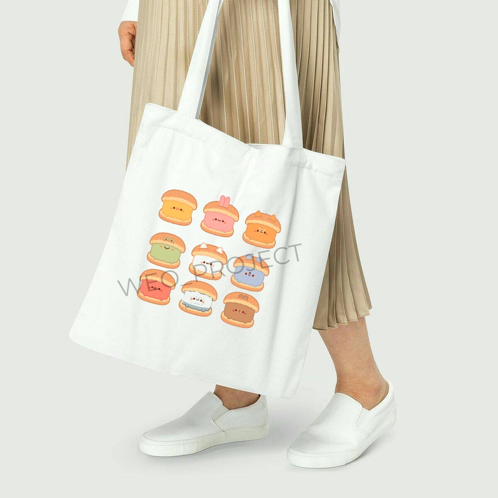 TOTE BAG KANVAS / TOTE BAG WANITA / TOTE BAG MOCHI LUCU