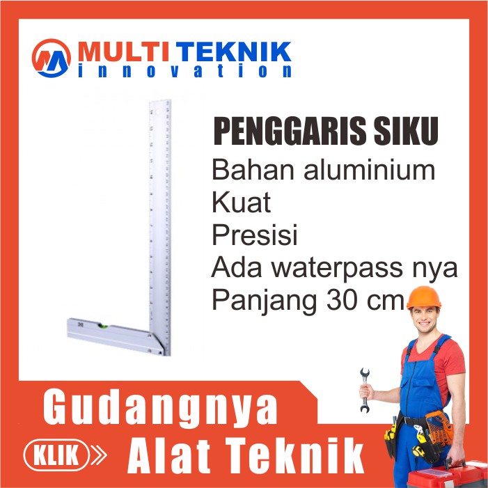 

Penggaris Siku Waterpass Tukang Meteran Panjang 30 cm Bahan Aluminium MT292